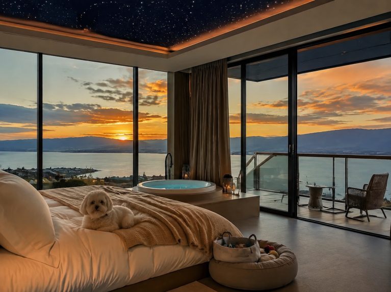 85㎡星空顶层泡池套房
